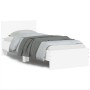 White engineered wood bed with headboard 90x190 cm by , Beds and slatted bases - Ref: Foro24-838652, Price: 110,07 €, Discoun...