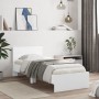 Weißes Holzwerkstoffbett mit Kopfteil 90x190 cm von , Betten und Lattenroste - Ref: Foro24-838652, Preis: 129,18 €, Rabatt: %