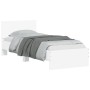 White engineered wood bed with headboard 90x190 cm by , Beds and slatted bases - Ref: Foro24-838652, Price: 110,07 €, Discoun...