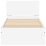 Weißes Holzwerkstoffbett mit Kopfteil 90x190 cm von , Betten und Lattenroste - Ref: Foro24-838652, Preis: 129,18 €, Rabatt: %