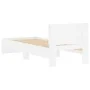 Cama con cabecero madera de ingeniería blanca 90x190 cm de , Camas y somieres - Ref: Foro24-838652, Precio: 129,18 €, Descuen...