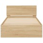 Cama con cabecero madera de ingeniería roble Sonoma 100x200 cm de , Camas y somieres - Ref: Foro24-838619, Precio: 197,46 €, ...