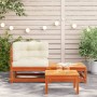 Equine garden sofa with cushions and footrest by , Modular outdoor sofas - Ref: Foro24-838114, Price: 137,44 €, Discount: %