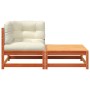 Equine garden sofa with cushions and footrest by , Modular outdoor sofas - Ref: Foro24-838114, Price: 137,44 €, Discount: %