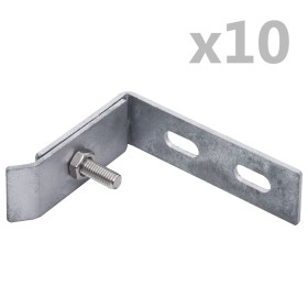 Conector de esquina para pared 10 sets plateado von vidaXL, Zubehör für Tore und Zäune - Ref: Foro24-144503, Preis: 27,89 €, ...