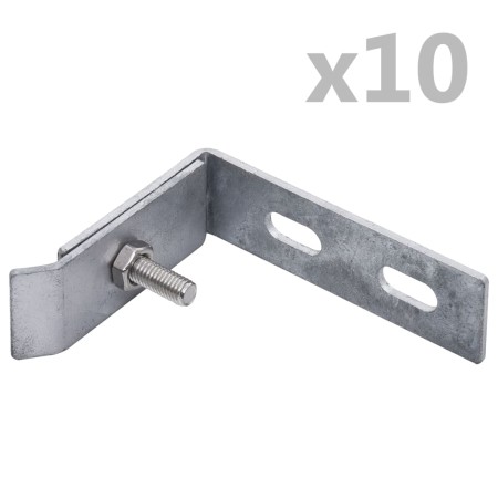Conector de esquina para pared 10 sets plateado by vidaXL, Accessories for gates and fences - Ref: Foro24-144503, Price: 25,6...
