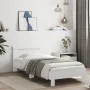 Bed frame with headboard and white LED lights 90x190 cm by , Beds and slatted bases - Ref: Foro24-838743, Price: 94,53 €, Dis...