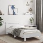 Bettgestell mit Kopfteil und weißen LED-Leuchten 90x190 cm von , Betten und Lattenroste - Ref: Foro24-838743, Preis: 97,96 €,...