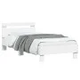 Bed frame with headboard and white LED lights 90x190 cm by , Beds and slatted bases - Ref: Foro24-838743, Price: 94,53 €, Dis...