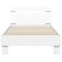 Bed frame with headboard and white LED lights 90x190 cm by , Beds and slatted bases - Ref: Foro24-838743, Price: 94,53 €, Dis...