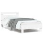 Bed frame with headboard and white LED lights 90x200 cm by , Beds and slatted bases - Ref: Foro24-838715, Price: 113,58 €, Di...