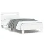 Bed frame with headboard and white LED lights 90x200 cm by , Beds and slatted bases - Ref: Foro24-838715, Price: 111,13 €, Di...