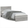 Bed frame headboard LED lights Sonoma gray 90x200 cm by , Beds and slatted bases - Ref: Foro24-838811, Price: 118,88 €, Disco...