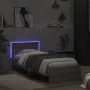 Bed frame headboard LED lights Sonoma gray 90x200 cm by , Beds and slatted bases - Ref: Foro24-838811, Price: 116,78 €, Disco...