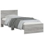 Bed frame headboard LED lights Sonoma gray 90x200 cm by , Beds and slatted bases - Ref: Foro24-838811, Price: 118,88 €, Disco...