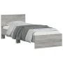 Bed frame headboard LED lights Sonoma gray 90x200 cm by , Beds and slatted bases - Ref: Foro24-838811, Price: 116,78 €, Disco...