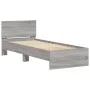 Bed frame headboard LED lights Sonoma gray 90x200 cm by , Beds and slatted bases - Ref: Foro24-838811, Price: 116,78 €, Disco...