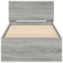 Bed frame headboard LED lights Sonoma gray 90x200 cm by , Beds and slatted bases - Ref: Foro24-838811, Price: 118,88 €, Disco...