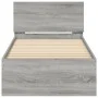 Bed frame headboard LED lights Sonoma gray 90x200 cm by , Beds and slatted bases - Ref: Foro24-838811, Price: 116,78 €, Disco...