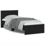 Bed frame with headboard and LED lights black 90x200 cm by , Beds and slatted bases - Ref: Foro24-838807, Price: 116,78 €, Di...
