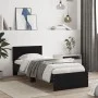 Bed frame with headboard and LED lights black 90x200 cm by , Beds and slatted bases - Ref: Foro24-838807, Price: 116,78 €, Di...
