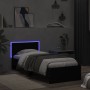 Bed frame with headboard and LED lights black 90x200 cm by , Beds and slatted bases - Ref: Foro24-838807, Price: 118,88 €, Di...