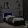 Bed frame with headboard and LED lights black 90x200 cm by , Beds and slatted bases - Ref: Foro24-838807, Price: 116,78 €, Di...