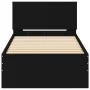 Bed frame with headboard and LED lights black 90x200 cm by , Beds and slatted bases - Ref: Foro24-838807, Price: 116,78 €, Di...