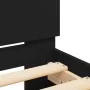 Bed frame with headboard and LED lights black 90x200 cm by , Beds and slatted bases - Ref: Foro24-838807, Price: 116,78 €, Di...