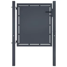 Anthrazitgraues Gartenzauntor aus Stahl 100x75 cm von vidaXL, Gartentore - Ref: Foro24-144517, Preis: 196,64 €, Rabatt: %
