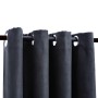Cortinas opacas con aros de metal 2 piezas antracita 140x245 cm
