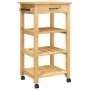 MONZA kitchen cart solid pine wood 48x40x90 cm by , Kitchen and dining carts - Ref: Foro24-376079, Price: 106,37 €, Discount: %
