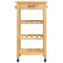 MONZA Küchenwagen aus massivem Kiefernholz 48x40x90 cm von , Küchen- und Speisewagen - Ref: Foro24-376079, Preis: 108,75 €, R...