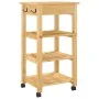 MONZA kitchen cart solid pine wood 48x40x90 cm by , Kitchen and dining carts - Ref: Foro24-376079, Price: 106,37 €, Discount: %
