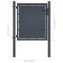 Anthracite grey steel garden fence gate 100x75 cm by vidaXL, garden gates - Ref: Foro24-144517, Price: 196,46 €, Discount: %