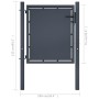 Anthrazitgraues Gartenzauntor aus Stahl 100x75 cm von vidaXL, Gartentore - Ref: Foro24-144517, Preis: 201,39 €, Rabatt: %