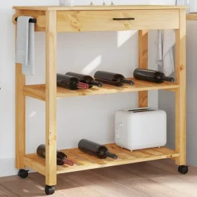 Carrito de cocina MONZA madera maciza de pino 84x40x90 cm de , Carros de cocina y comedor - Ref: Foro24-376100, Precio: 113,3...