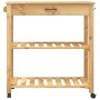 Carrito de cocina MONZA madera maciza de pino 84x40x90 cm de , Carros de cocina y comedor - Ref: Foro24-376100, Precio: 113,3...