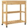 Carrito de cocina MONZA madera maciza de pino 84x40x90 cm de , Carros de cocina y comedor - Ref: Foro24-376100, Precio: 113,3...