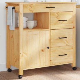 Carrito de cocina MONZA madera maciza de pino 84x40x90 cm de , Carros de cocina y comedor - Ref: Foro24-376109, Precio: 192,0...