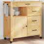 Carrito de cocina MONZA madera maciza de pino 84x40x90 cm de , Carros de cocina y comedor - Ref: Foro24-376109, Precio: 191,9...