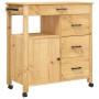 Carrito de cocina MONZA madera maciza de pino 84x40x90 cm de , Carros de cocina y comedor - Ref: Foro24-376109, Precio: 191,9...