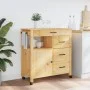 MONZA Küchenwagen aus massivem Kiefernholz 84x40x90 cm von , Küchen- und Speisewagen - Ref: Foro24-376109, Preis: 188,98 €, R...