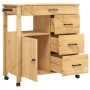 Carrito de cocina MONZA madera maciza de pino 84x40x90 cm de , Carros de cocina y comedor - Ref: Foro24-376109, Precio: 191,9...