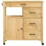 MONZA Küchenwagen aus massivem Kiefernholz 84x40x90 cm von , Küchen- und Speisewagen - Ref: Foro24-376109, Preis: 188,98 €, R...