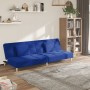 Sofá cama de 2 plazas con dos almohadas tela azul de , Sofás - Ref: Foro24-375796, Precio: 225,31 €