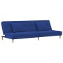 Sofá cama de 2 plazas con dos almohadas tela azul de , Sofás - Ref: Foro24-375796, Precio: 225,31 €