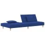 2-seater sofa bed with two blue fabric pillows by , Sofas - Ref: Foro24-375796, Price: 242,05 €, Discount: %