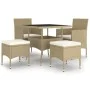 5-teiliges Garten-Esszimmerset aus synthetischem Rattan, beige von , Gartensets - Ref: Foro24-3058330, Preis: 319,28 €, Rabat...