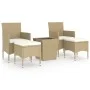 Garden dining set, 5 pieces, synthetic rattan, tempered glass, beige. by , Garden sets - Ref: Foro24-3058370, Price: 234,14 €...